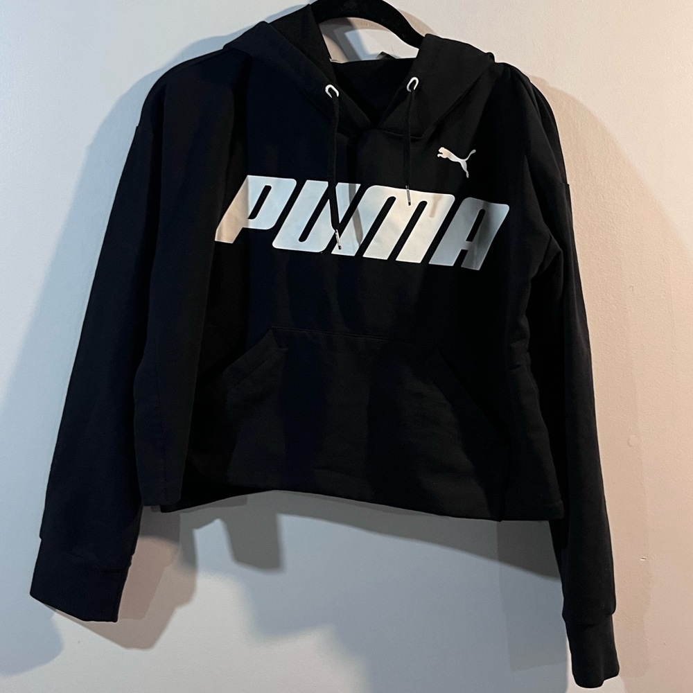 Puma Black Cropped Hoodie